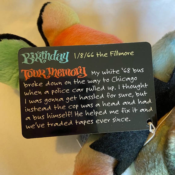 Grateful Dead Cosmic Charlie Bear Bean Liquid Blue Collect Vintage New Old Stock - Picture 4 of 8